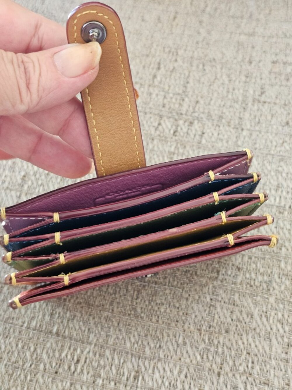 COACH RARE Glovetanned Leather Colorblock Accordion Card Case | 2017 Stuart COA - Picture 9 of 16